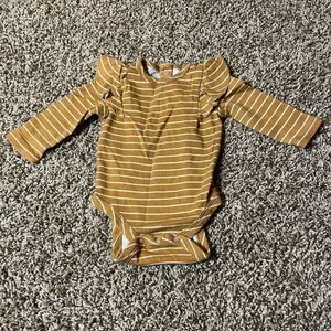 Little Co by Lauren Conrad 6m burnt yellow/white stripped long sleeve one piece